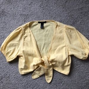 Forever 21 -Linen blend Cropped Top.